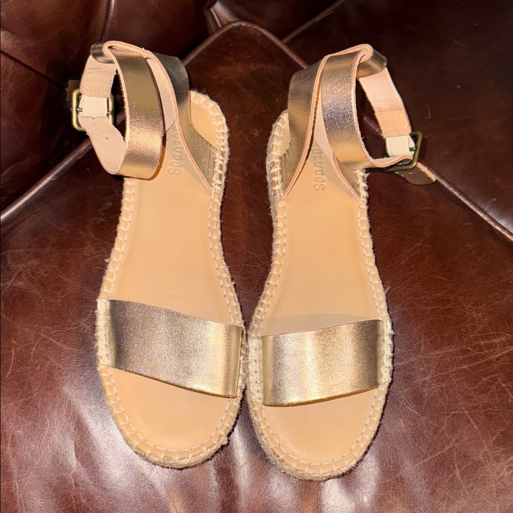 Soludos Gold Espadrille Sandals